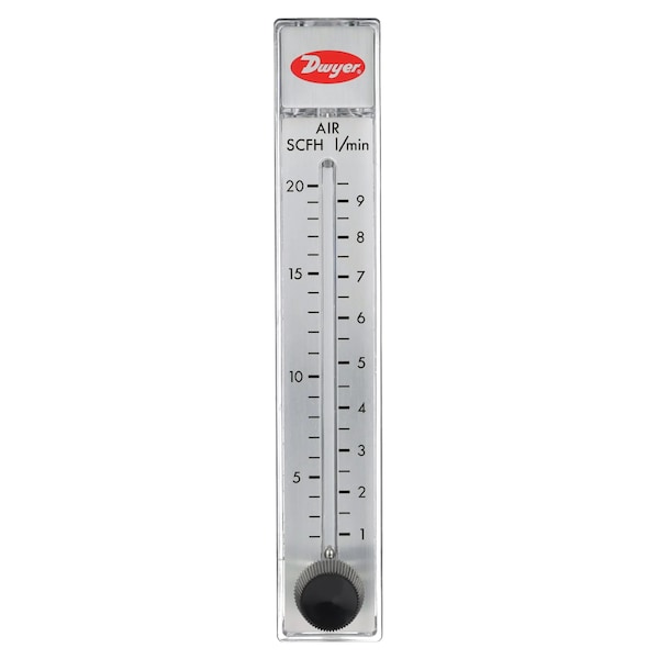Flowmeter, range 2-20 SCFH/1-9.5 LPM air.